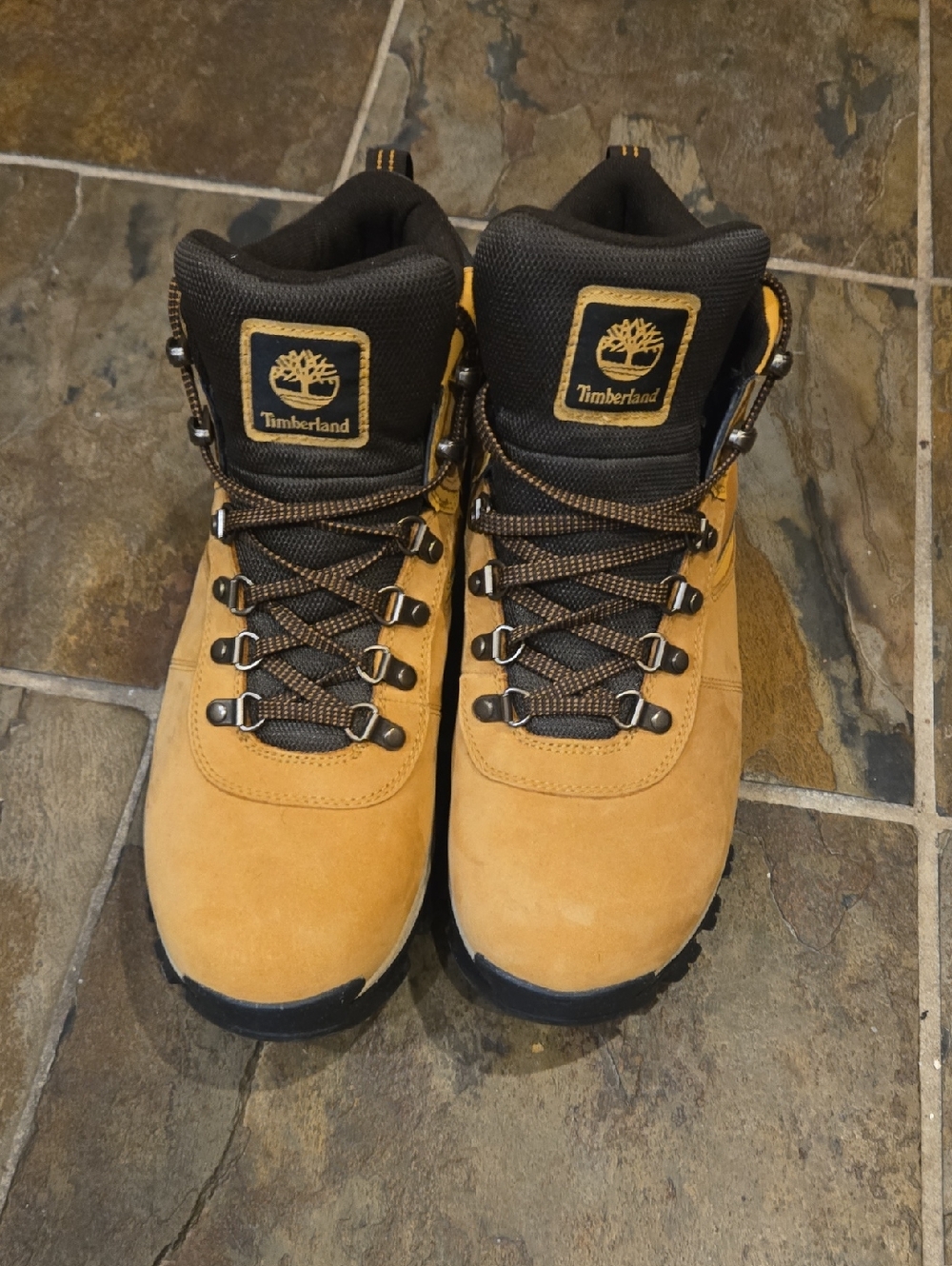 Timberland Wheat Nubuck Hiking Boots with Black Accents